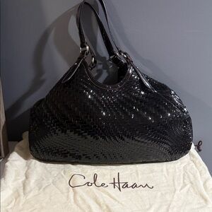 Cole Haan Genevieve Tote hand-woven with the brand's patented optical weave